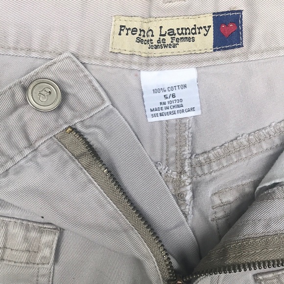 French Laundry Cream Tan Khaki Utility Shorts Sz 5 - Picture 7 of 7